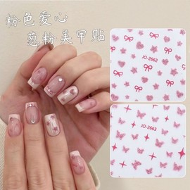 [Overseas] Nail Art Stickers, Character Nail Stickers, Nail Materials, New Products, Nail Art Stickers, Accessories, Evening Hot, Free Size/T380- Silver Onion Love 2662 Pieces 50ea