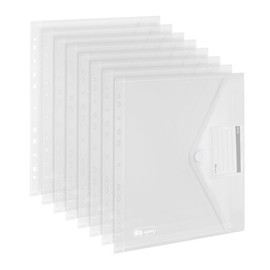 Agoer 20 packungen umschlagmappen, a4 kunststoffmappen, ordner dokumententaschen mit klettverschluss, etikettentasche, 11 löcher