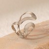 Gold Silver Mixed Metal Thumb Ring For Women, Chunky Asymmetrical