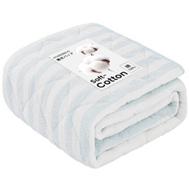 Matdeco Quilted Mattress Cover, Single, 100% Cotton, Bed Pad, Towel Cloth, Uses (Teijin) Mighty Top Filling, Antibacterial, Deodorizing, Dust Mite-Resistant Treatment, Moisture Absorption, Quick