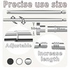 1 Piece Stainless Steel Curtain Rod Without Drilling, Adjustable Telescopic