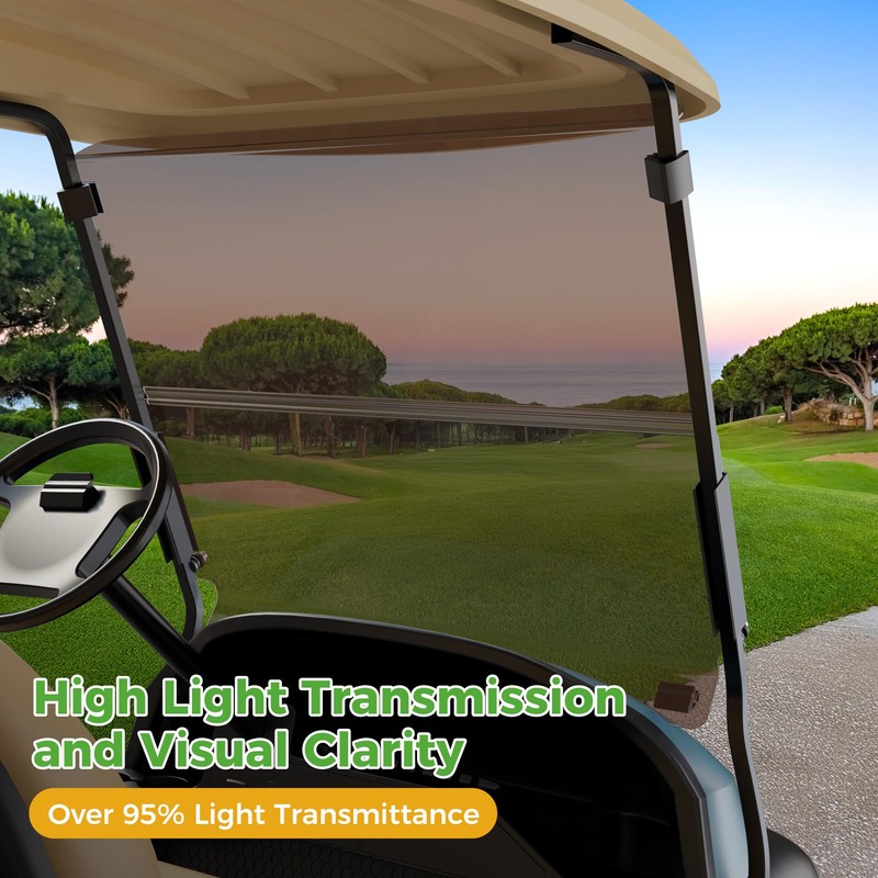 10L0L Golf Cart Windshield for Club Car Precedent 2004-Up, Tempo,