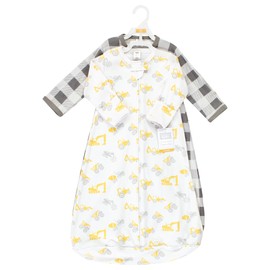 Hudson Baby Unisex Baby Cotton Wearable Sleeping Bag, Sack, Blanket, Construction Vehicles Long Sleeve, 18-24 Months