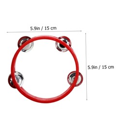 Kisangel Wooden Handheld Tambourine with Jingle Bells Lightweight Smooth Surface Ergonomic Grip for Party Dance Educational Fun Instrument