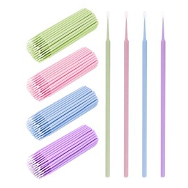 400 Stück Micro Applikatoren Pinsel, Microbrush Wimpernverlängerung, Einweg Microbürsten Wimpernbuerste für Wimpernverlängerung (Rosa/Lila/Blau/Grün)