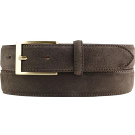 BELTINGER Suede Belt 3.0 cm | Suede Leather Belt for Men 30 mm | Suede Belt with Golden Belt Buckle, Dark brown, gold