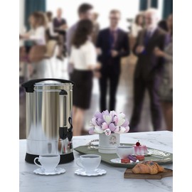 Coffee Urn 100 Cup, Stainless Steel Commercial Coffee Maker 14 L/3.7 gal Electric Hot Beverage Dispenser Large Hot Water Dispenser Coffee Dispenser Hot Water Urn For Business, Catering, Party