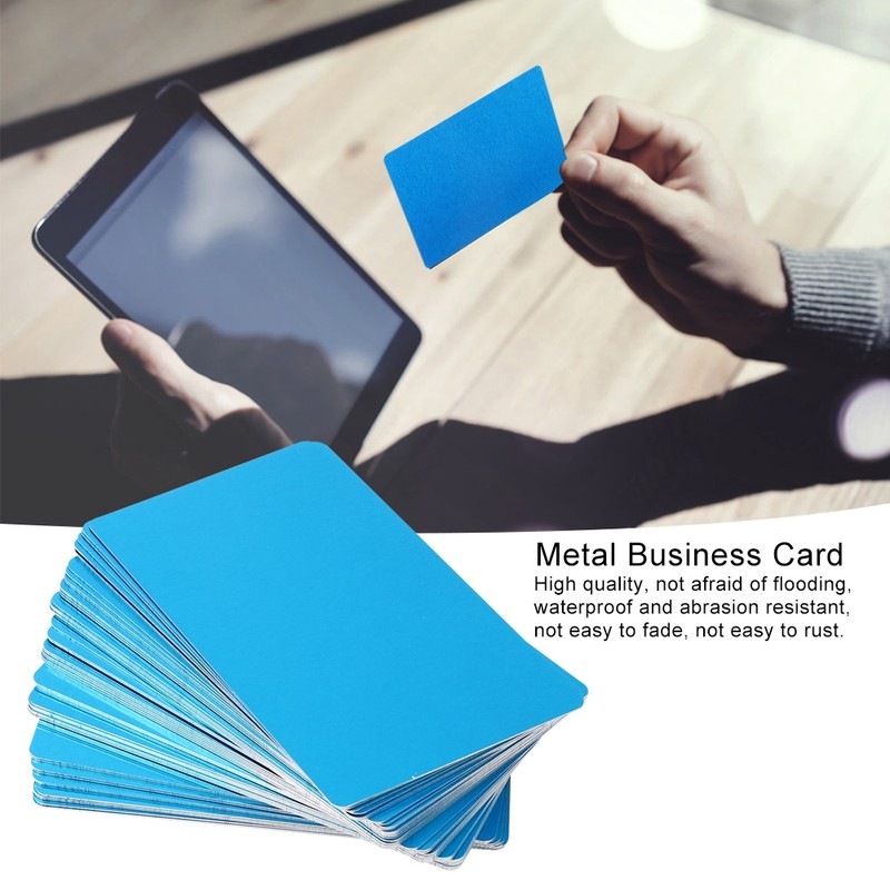 50Pcs Blue 0.45mm Thicken Marking Metal Card Test Material Nameplate