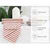 PurpleEssences Plain Striped Cloth Napkins - Set of 12-100% Cotton