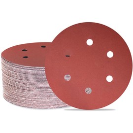 Meccion 150mm Sanding Discs 50pcs Sander Discs Pads 6 Inch 6 Holes Hook and Loop Sander Paper for Random Orbital Sander (240 Grits, 50)