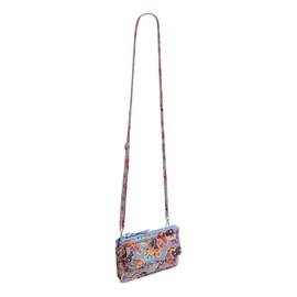 Vera Bradley Women's Cotton Wallet Crossbody Purse with RFID Protection, Provence Paisley, One Size