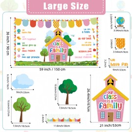 Our Class is A Family Motivational Bulletin Board Set – Colorful Positive Affirmation Classroom Decor – Inspirational Quote Paper Cutouts for Back to School, Nursery, Chalkboard & Wall Supplies
