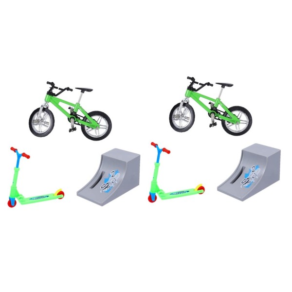 INOOMP 2 Sets Finger Bike Bikes Fingerboards Toy Folding Scooter Toys Finger Sports Toy Park Kit Brain Toy Finger Mountain Bike Finger Toy Finger Scooter Child Board Game Mini Plastic