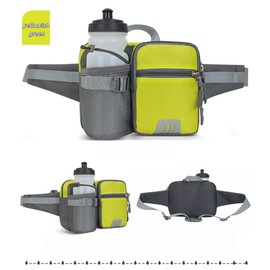 ROSSRORE Outdoor Waterproof Waist Bag - Unisex Large Capacity Waist Pack with Water Bottle Holder for Cycling, Dog Walking, Running, Hiking, Travel & More Lime Green