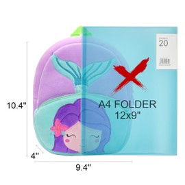 KING CHEER Cute Mini Toddler Backpack for Boys and Girls, Small Plush Toddler Backpack, Perfect for Prechool, Kindergarten, Travel Ages 2-4(Purple Mermaid)