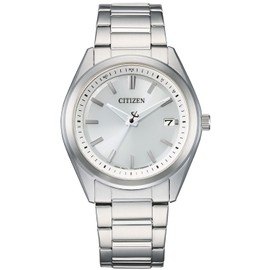 Citizen AS1080-65A Men's Wristwatch, Photovoltaic, Eco-Drive, Waterproof, Silver, Silver