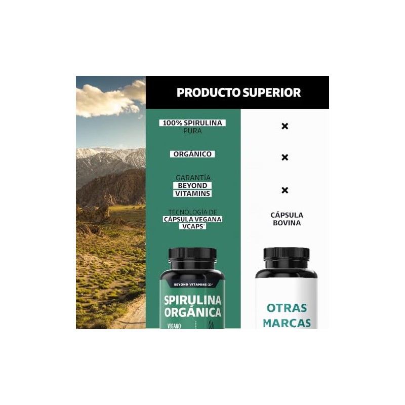Beyond Vitamins | Spirulina Orgánica 100% Natural | Alga Espirulina