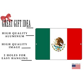 Rogue River Tactical Mexico Flag Metal Tin Sign Wall Decor Man Cave Bar Mexican Hispanic