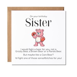Maise & Rose Funny Birthday Card For Sister | Sister Birthday Card | Humorous Birthday Card For Sister From Brother, Sister | P126