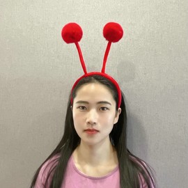 Olivemont Antenna headband for pretend costume as ant bee snail ladybug and butterfly (red)