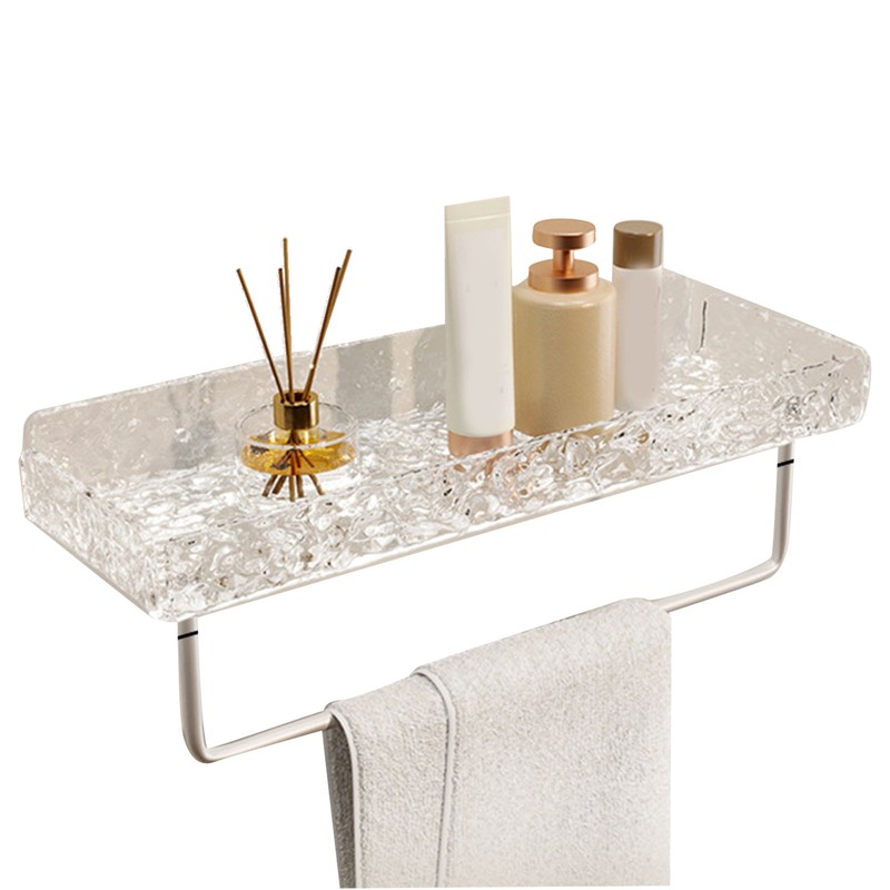Bathroom Shelves Acrylic Space Saving Hole Free Floating Wall Mounted