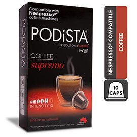 PODiSTA Nespresso Compatible Capsules - Supremo Espresso, 10-Count