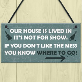 RED OCEAN House Novelty Hanging Plaque For Door Shabby Chic Wall Sign Funny Friendship Gift For Women