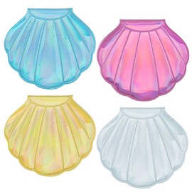 AUEAR, Juego de 4 espejos de maquillaje con purpurina de doble cara, 4 colores, mini portátiles, plegables para cartera, bolsillo