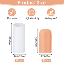 Hpmjz 20 Pcs Silicone Finger Cots Thumb Protector Finger Support Protector Caps Gloves Gel Fingers Sleeve Protectors Fingertips Protection Sleeves for Reducing Friction Pressure