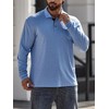 Men's Long Sleeve Polo Shirts with Pocket, Casual Classic Button