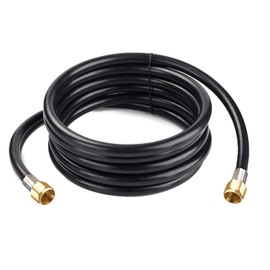 Bbcuepro 12FT Propane Hose Assembly with Both 3/8" Female Flare for Most Gas Grill, RV, Heater, Generator, Fire Pit and More - Propane Hose Extension