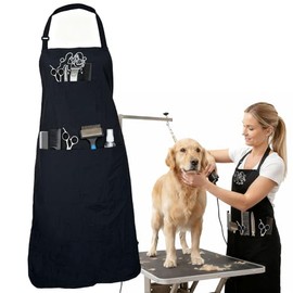 Gliitatu Delantal de aseo para perros, delantal impermeable para peluquería de perros, delantal de peluquería resistente al pelo para salón (1 unidad)