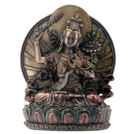 Manjushri Sitting On Lotus Buddhism Display Statue