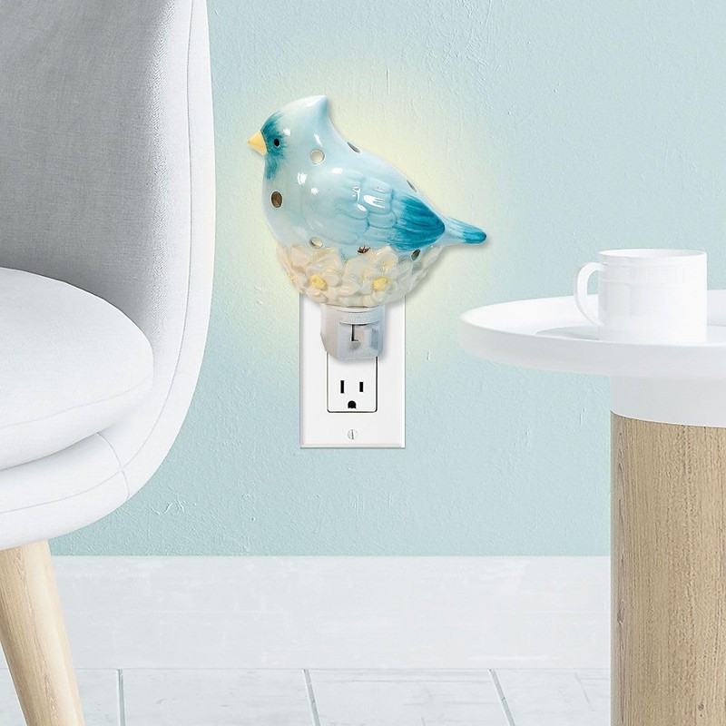 Current Bluebird Magnolia Nightlight- Ceramic 5 1/2" Plug in Light,