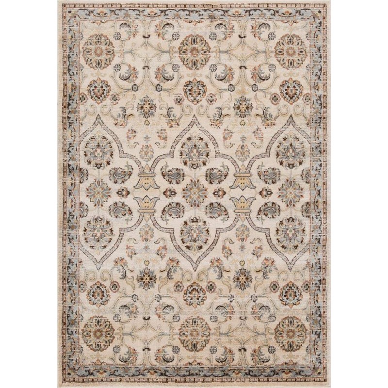 Luxe Weavers Ivory 8x10 Oriental Area Rug