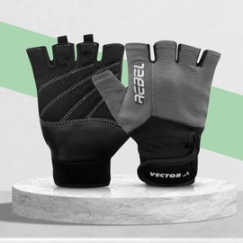 Vector X Rebel Fitness Gloves | Colour: Grey | Size: Large | for Unisex | Material: Amara and Lycra | with Wrist Support, Excellent Grip for Weightlifting & Gym Exercise