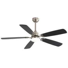 USA in Stock 52 Inch Ceiling Fan Inverter Modern Fan Ceiling Smart LED Ceiling Fan With Light and Remote ControlColor: Nickel, Emitting Color: 3 CCT, Lamp Power(W): 18