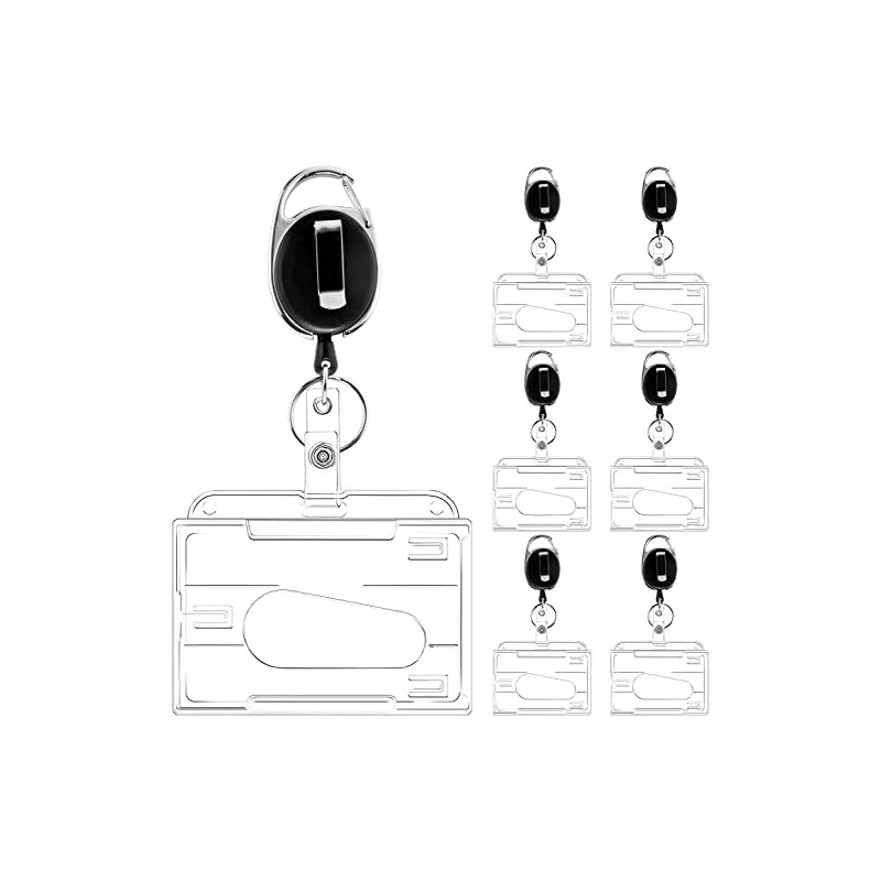 Llaveros Retráctiles de Alta con Funda para Tarjeta, 6 Pcs