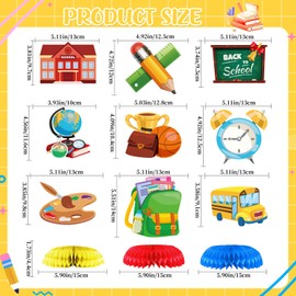 YumSur 9Pcs Back to School Decorations, Back to School Centerpieces for Tables, Back to School Party Supplies Perfect for Classroom Decorations and School Events