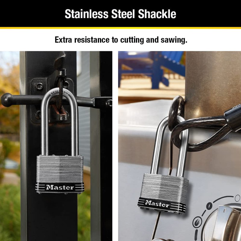 Master Lock (マスターロック) 南京錠 鍵式 屋外 耐候 防錆 本体幅51mm 吊高内径64mm