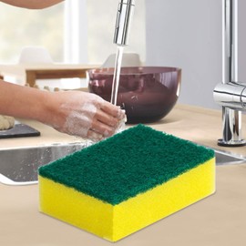 Sponges for Dishes, Scrub Sponges Kitchen Cleaning Brush, Double-Sided Brush Scrubber Cleaning Tools for Pans Stoves Sink Cookware Home Bathroom