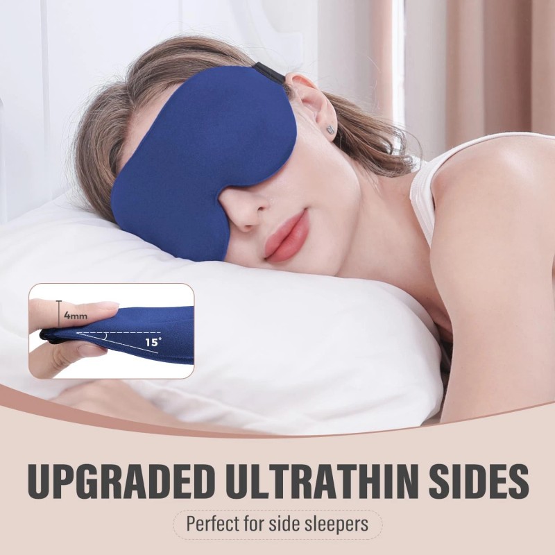 YIVIEW Sleep Mask for Side Sleeper, Complete Light Blocking 3D