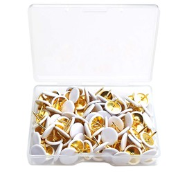 100PCS Push Pins Wall Tacks Plastic Round Head Thumbtack for Home, School, Map, Office, Photo Wall, Cork Board (White)