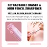 BITOSEE 9Pcs Cute School Supplies, Cute Stationery,Includs Pencil Sharpener,Eraser, Correction