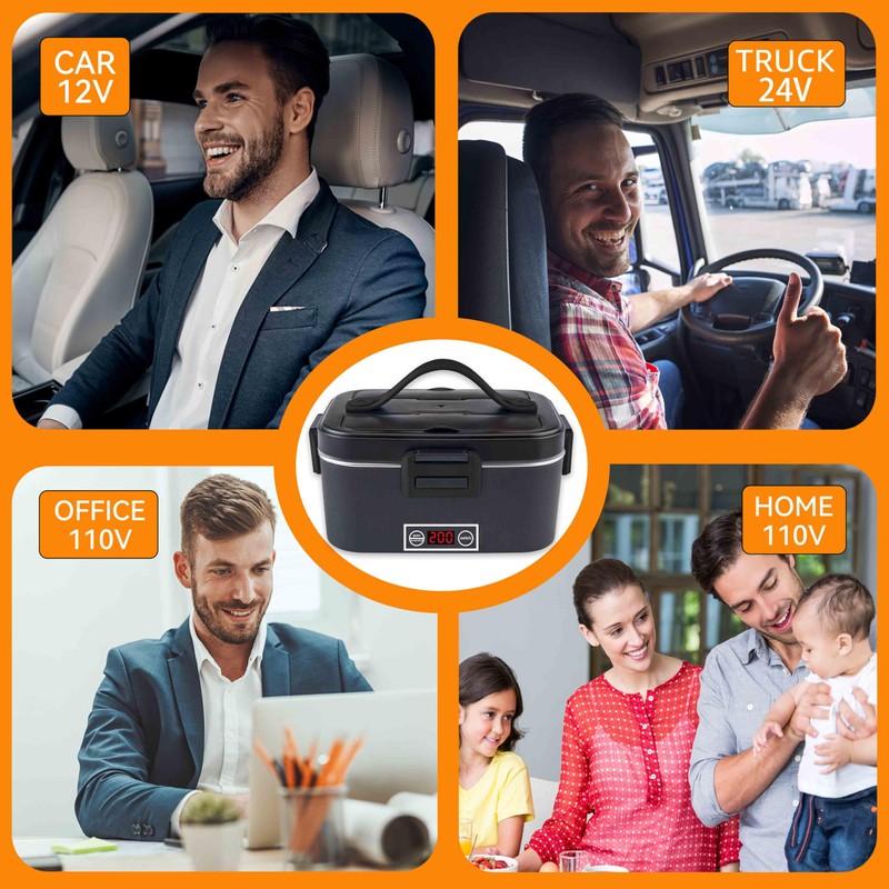 Nifogo Electric Lunch Box for Adults 100W with Temperature Display