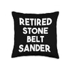 Retired Stone Belt Sander Throw Pillow, 16x16, Multicolor