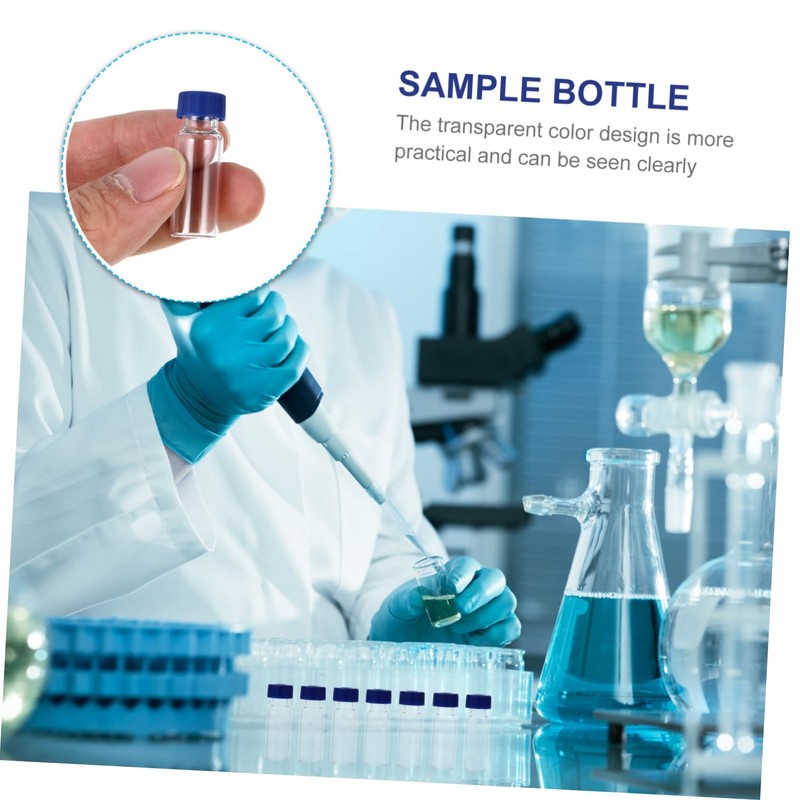 Ipetboom 100pcs Glass Sampling Vials with Screw Caps Airtight Seal