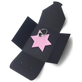 filzschneider Felt Key Fob – Hexagonal Star – Pink – Special Gift with Eyelet and Key Ring – Made in Germany
