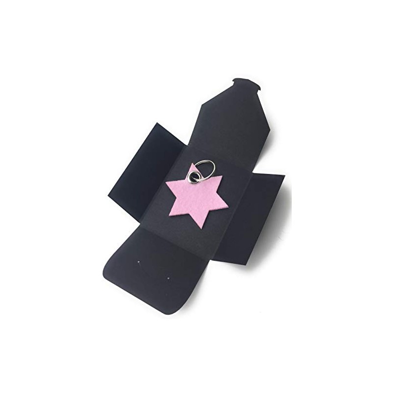 filzschneider Felt Key Fob – Hexagonal Star – Pink –