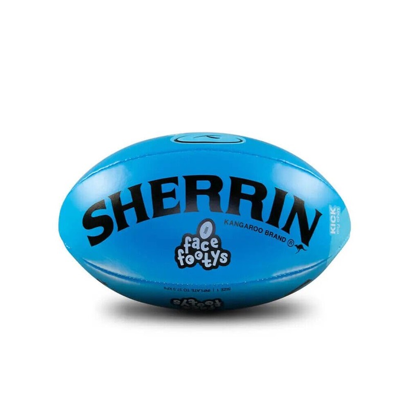 Sherrin Face Footys Super Soft Touch Football, Blue, Size 1